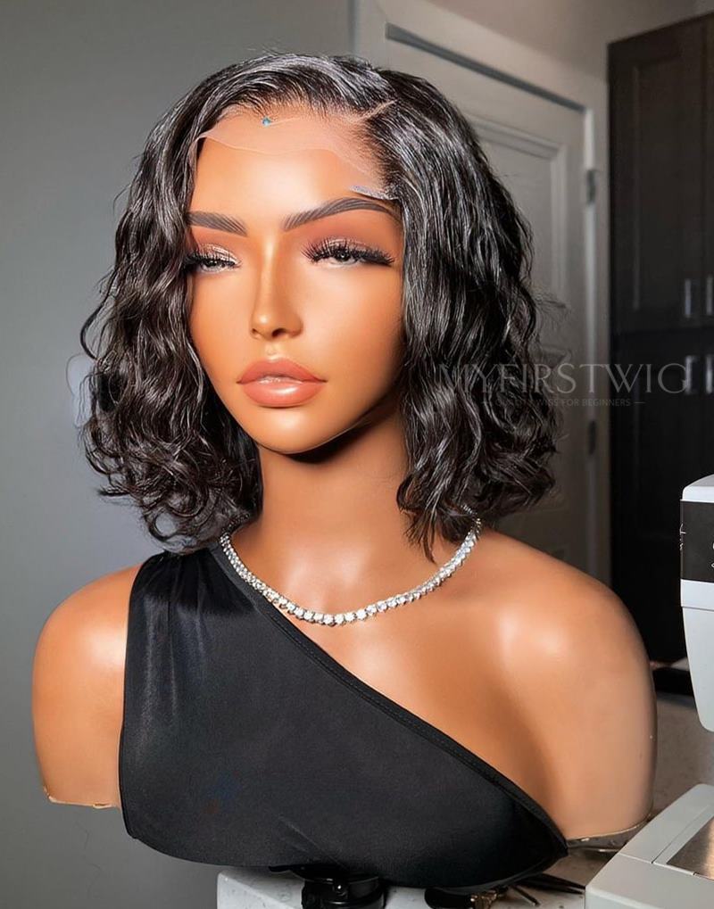 13x6 Wet Look Loose Wave Wig 14 Inch Undetectable Glueless Lace Front Wig - DTS003