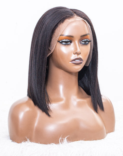 Clearance - 13x6" Lace Front Wig Indian Hair 4C Edges- 12" Yaki Size 2 - MTY-690