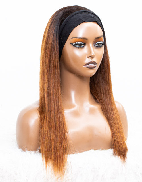 Clearance - Headband Wig Glueless No Lace Indian Hair Wig - 18" Yaki Size 2 - MHY-139