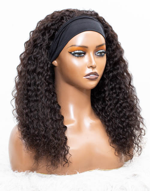 Clearance - Headband Wig Glueless No Lace Malaysian Hair Wig - 18" Silky Size 1 - MHY-200