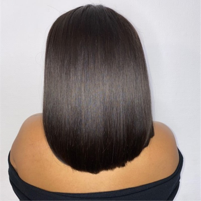 13x6 Elegant Straight Bob Side Part Undetectable Glueless Lace Front Wig - NCB018