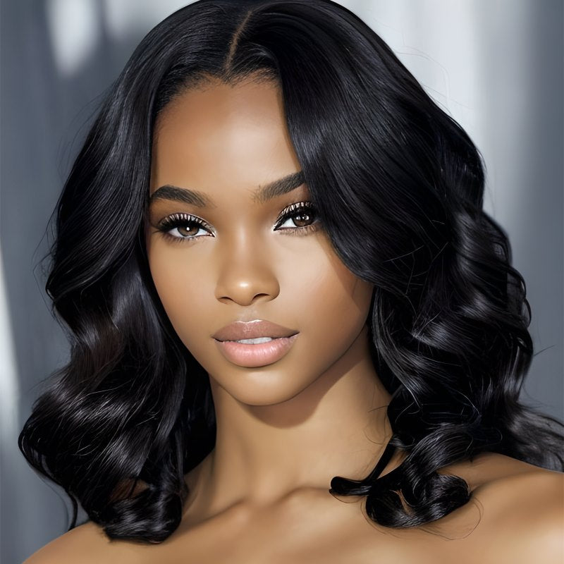 13x6 Soft Wavy Bob Undetectable Glueless Lace Front Wig - NCB009