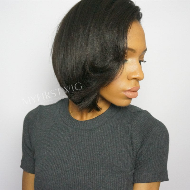 13x6 Victoria - Side Part Bob Undetectable Glueless Lace Front Wig - NCS015