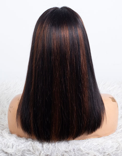 Clearance - 5x5" Closure Wig Indian Hair - 14" Silky Size Average - MTY-4669