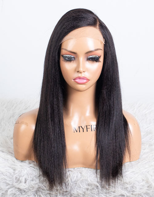 Clearance - 5x5" Closure Wig Indian Hair - 18" Yaki Size Average - MT-3714