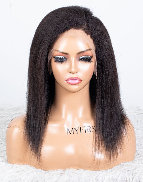 Clearance - 13x4" Lace Front Wig Indian Hair - 12" Kinky Size 1 - MTY-4004