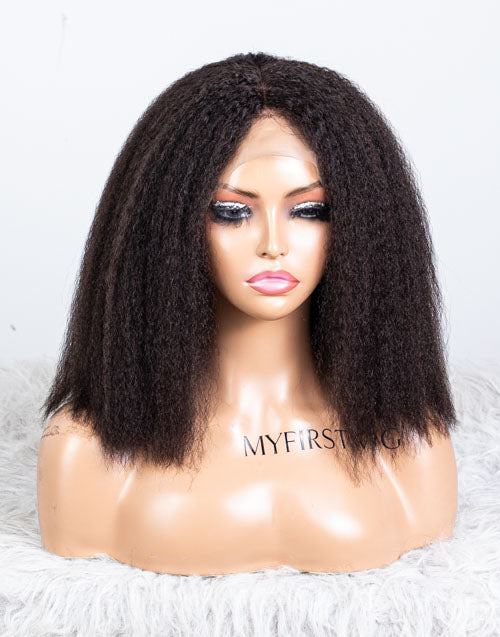 Clearance - 13x4" Lace Front Wig Malaysian Hair 180% Density - 14" Kinky Size 2 - MTY-4153