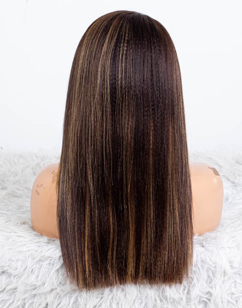 Clearance - 5x5" Closure Wig Indian Hair - 16" Yaki Size 1 - MTY-4039