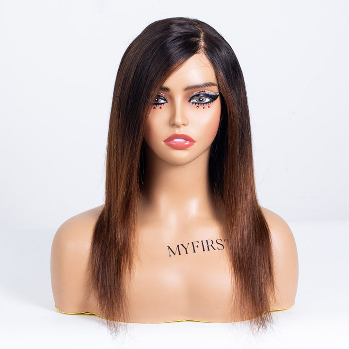 Clearance - 7x5" Closure Wig Indian Hair - 14" Silky Average Size - MTY-5229
