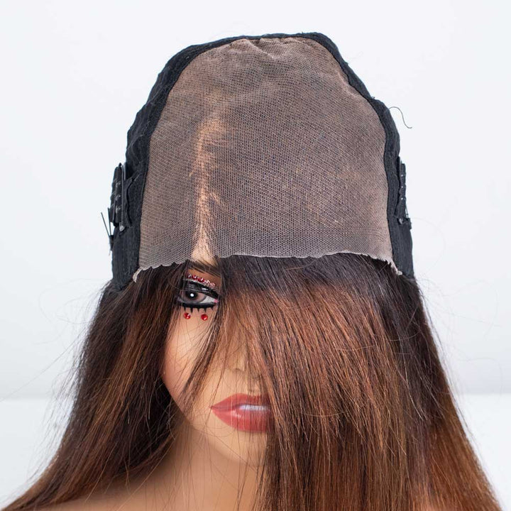 Clearance - 7x5" Closure Wig Indian Hair - 14" Silky Average Size - MTY-5229