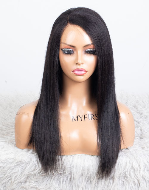 Clearance - 13x6" Indian Hair 160% Density - 16" Yaki Size 1 - MTY-4698