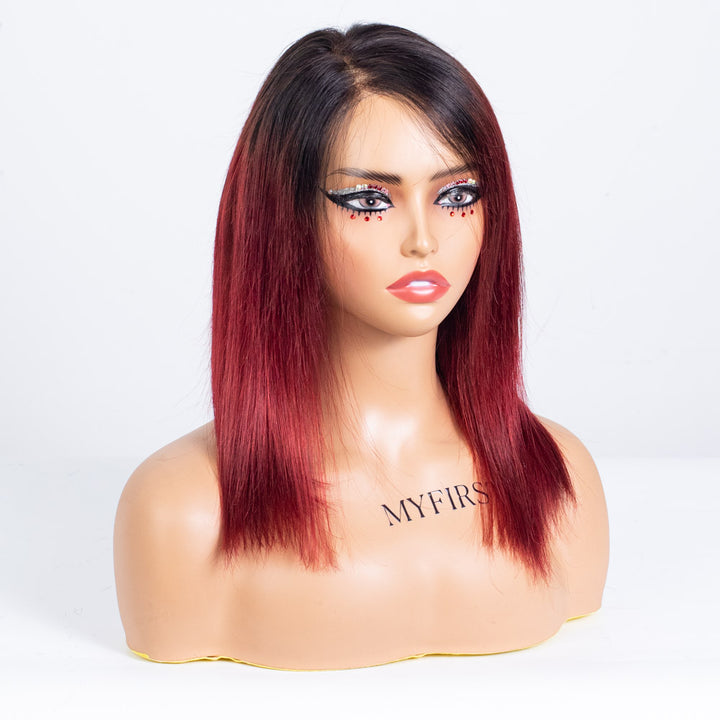 Clearance - 7x5" Closure Wig Indian Hair - 14" Silky Average Size - MTY-5446