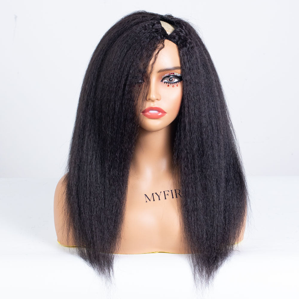 Clearance - V-Part Wig Indian Hair - 16" Kinky Straight Size 1 - MTY-5436