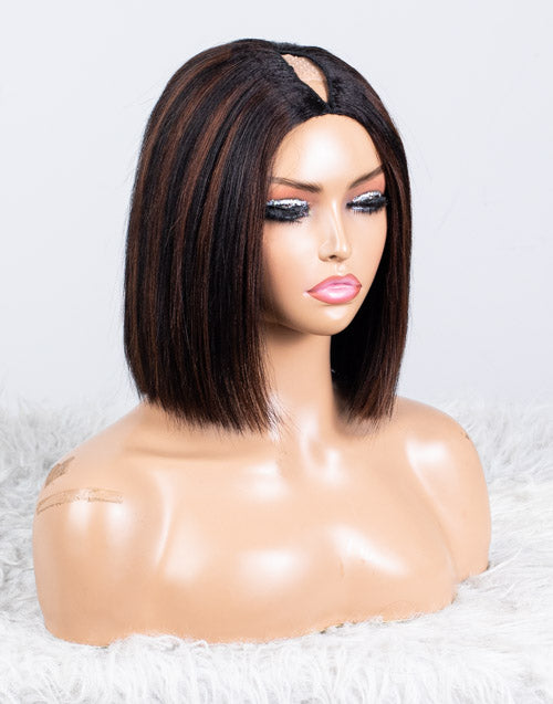 Clearance - V-Part Wig Indian Hair - 10" Yaki Size 1 - MTY-1618