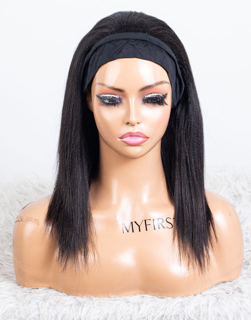 Clearance - Headband Wig  Malaysian Hair - 12" Yaki Size 2 - MHY-589