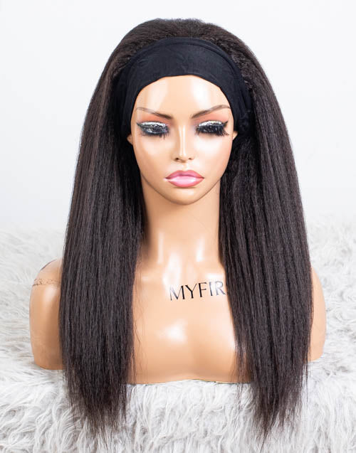 Clearance - Headband Wig  Indian Hair - 12" Kinky Size 2- MHY-647