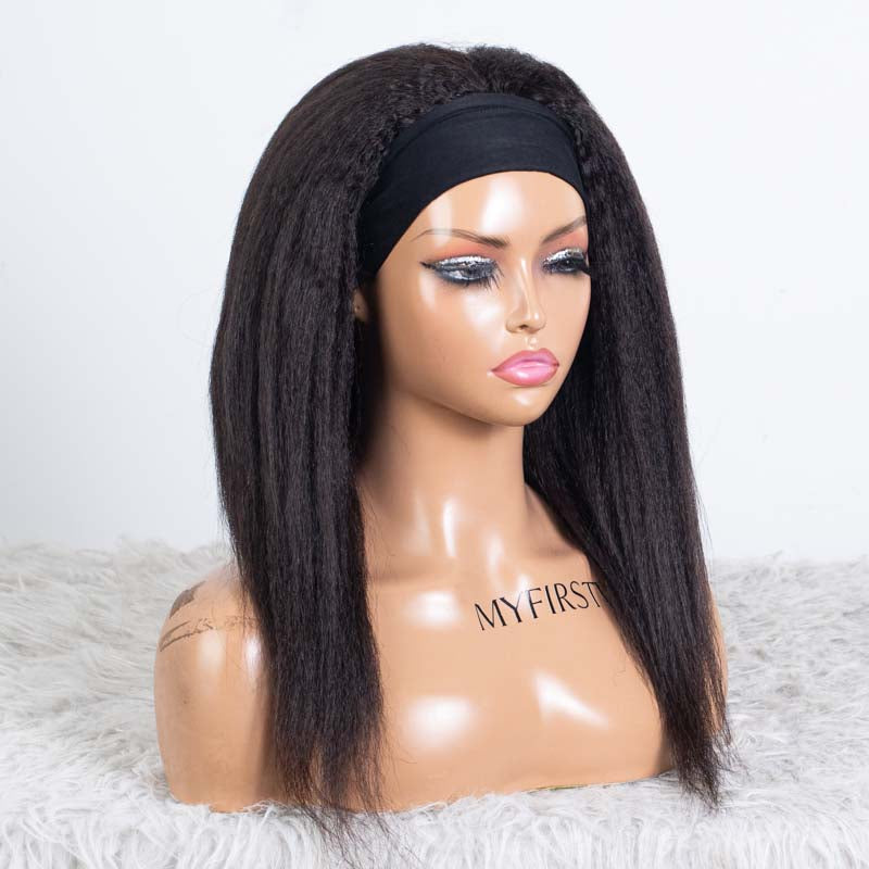 Clearance - Headband Wig Glueless No Lace Indian Hair - 16" Kinky Straight Size 1 - TH001