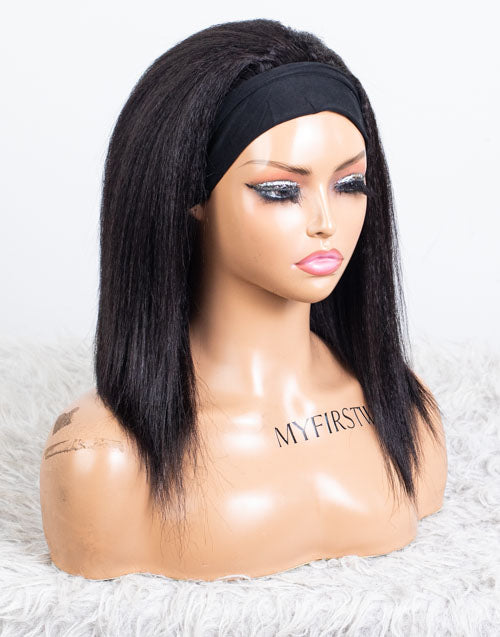 Clearance - Headband Wig  Indian Hair - 12" Kinky Size 2- MHY-565