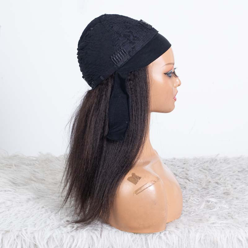 Clearance - Headband Wig Glueless No Lace Indian Hair - 16" Kinky Straight Size 1 - TH001