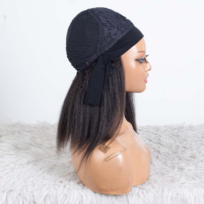 Clearance - Headband Wig Glueless No Lace Indian Hair - 12" Kinky Straight Size 1 - TH002