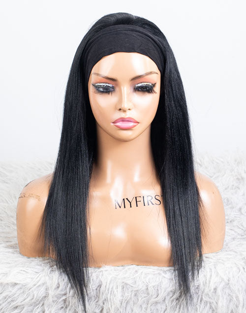 Clearance - Headband Wig  Indian Hair - 16" Yaki  Size-1 - MHY-651