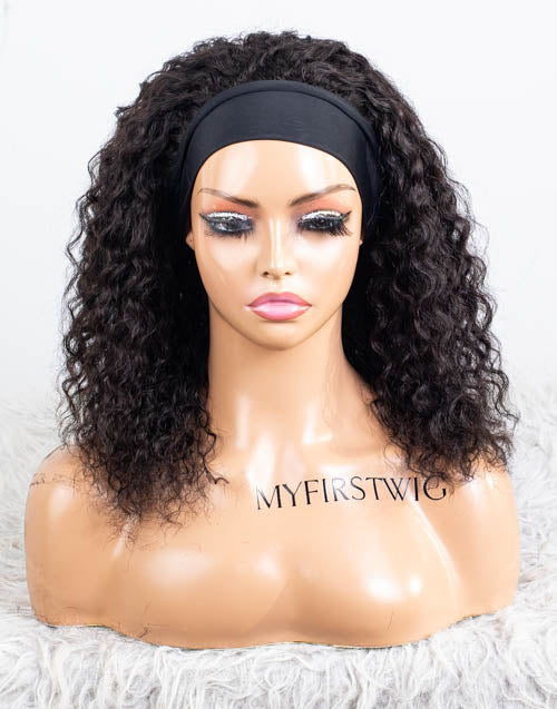 Clearance - Headband Wig  Malaysian Hair - 14" Curly Size 1 - MHY-590