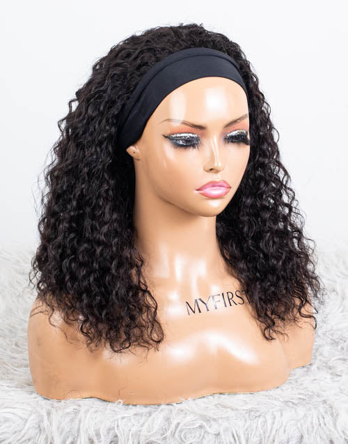 Clearance - Headband Wig  Malaysian Hair - 16" Curly Size 1 - MH-803