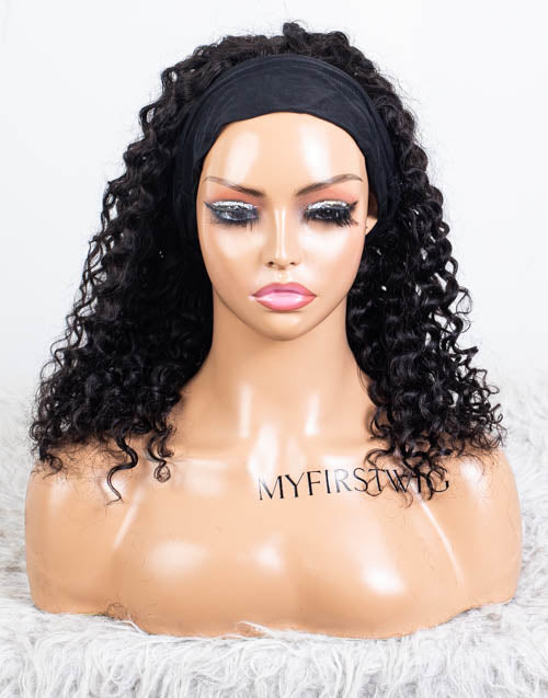 Clearance - Headband Wig  Indian Hair - 16" Curly Size 2- MHY-594