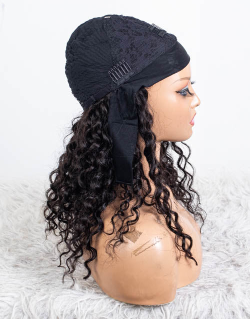 Clearance - Headband Wig  Indian Hair - 18" Curly Size 1- MHY-575