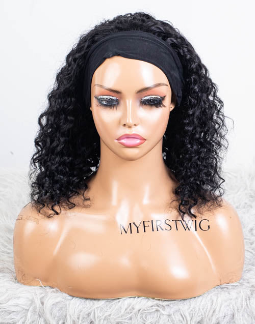 Clearance - Headband Wig  Indian Hair - 14" Curly Size 1- MHY-642
