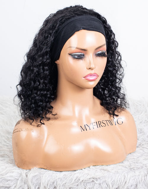Clearance - Headband Wig  Indian Hair - 14" Curly Size 1- MHY-642