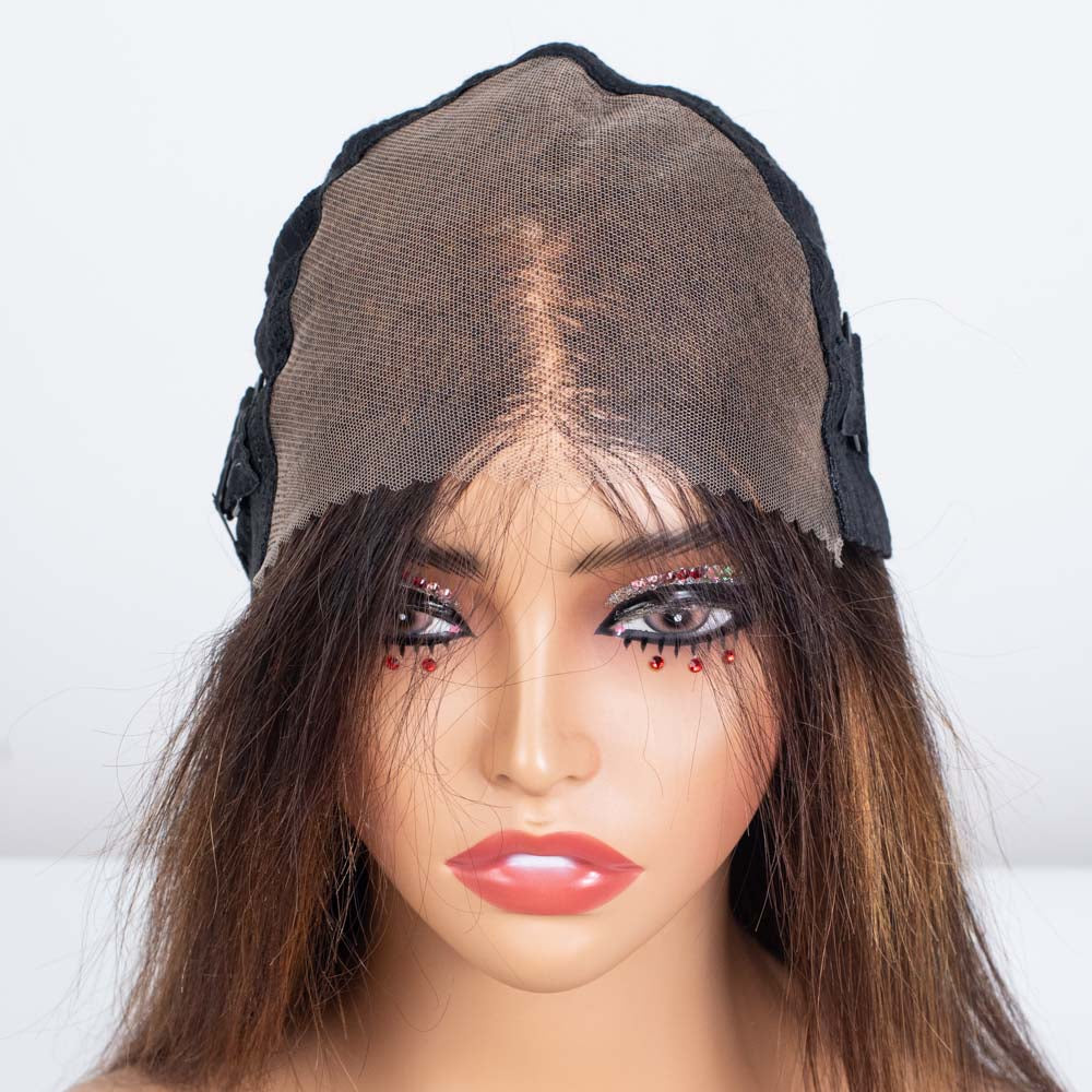 Clearance - 7x5" Closure Wig Indian Hair - 14" Silky Average Size - MTY-5476