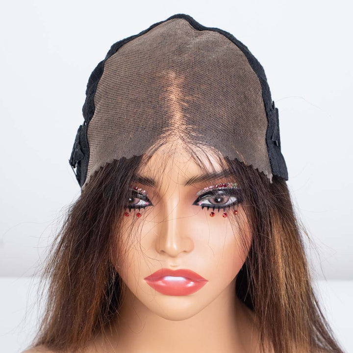 Clearance - 7x5" Closure Wig Indian Hair - 14" Silky Average Size - MTY-5476