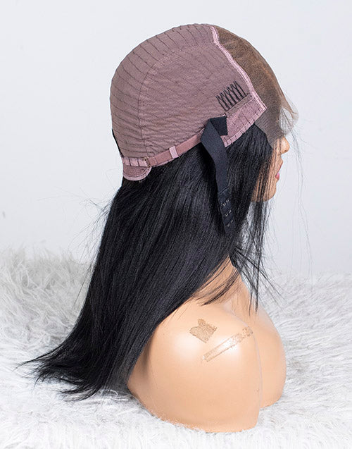 Clearance - 5x5" Closure Wig Indian Hair Jet Black - 14" Silky Size 2 - MTY-2388
