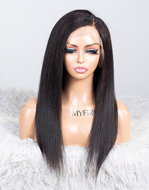 Clearance - 13*4" Lace Wig Indian Hair - 16" Kinky Straight Size 1 - MTY-2382