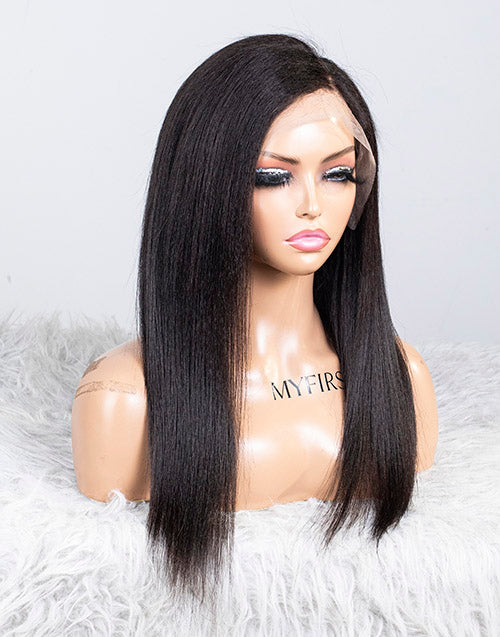 Clearance - 13*4" Lace Wig Indian Hair - 16" Kinky Straight Size 1 - MTY-2382