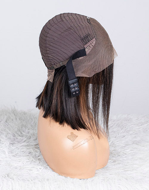 Clearance - 13x4" Lace Wig Indian Hair - 12 Inch Yaki Size 1 - MTY-2384