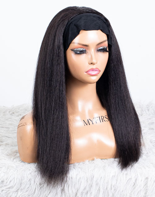 Clearance - Headband Wig Glueless No Lace Indian Hair - 18" Kinky Size 1 - MHY-432