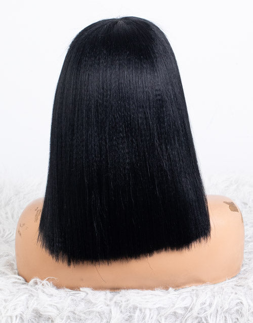 Clearance - 5x5" Closure Wig Indian Hair - 12" Yaki Size Average - MTY-4804