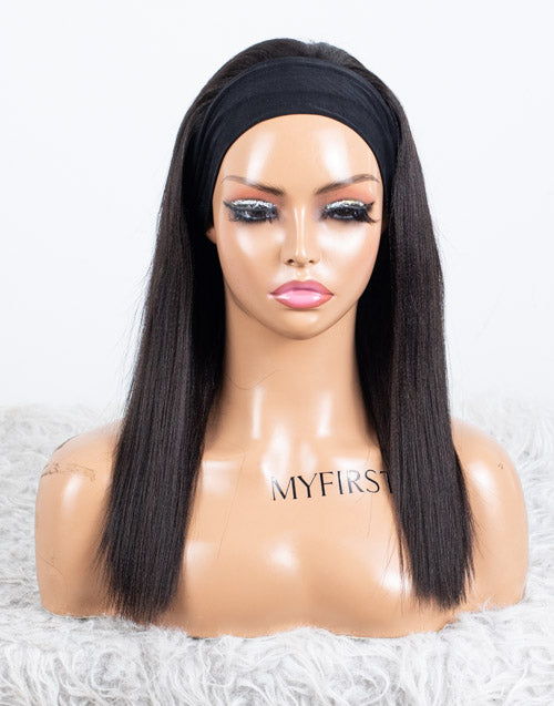 Clearance - Headband Wig Glueless No Lace Indian Hair - 16" Yaki Size 1 - MHY-530