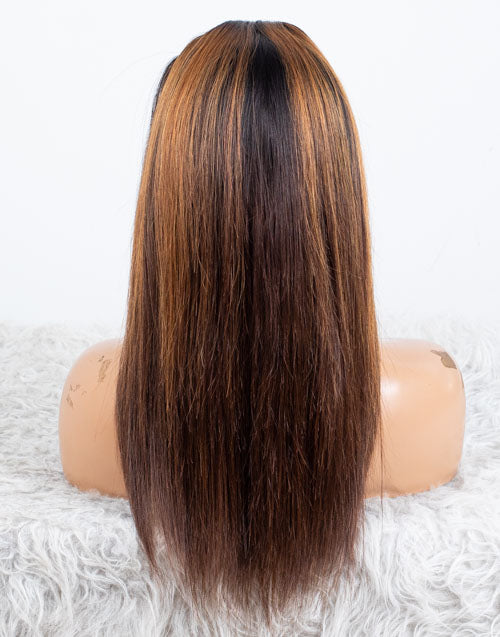 Ausverkauf - Stirnbandperücke ohne Kleber, keine Spitze, indisches Haar, 12 Zoll, seidig, Größe 1 - MHY-246