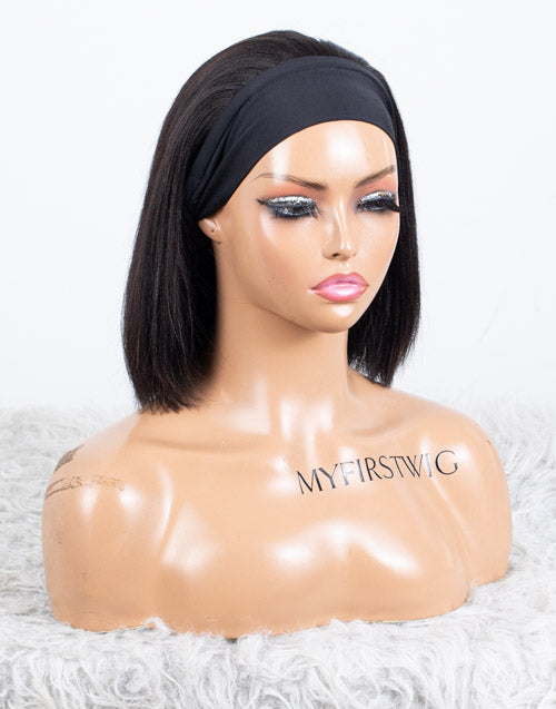 Ausverkauf - Stirnbandperücke ohne Kleber, keine Spitze, indisches Haar, 12 Zoll, seidig, Größe 1 - MHY-246