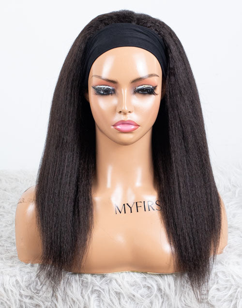 Clearance - Headband Wig Glueless No Lace Indian Hair - 16" Kinky Size 1 - MHY-355