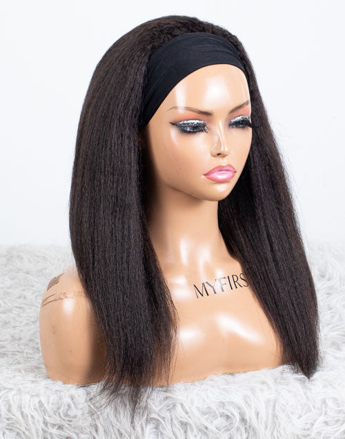 Clearance - Headband Wig Glueless No Lace Indian Hair - 16" Kinky Size 1 - MHY-355