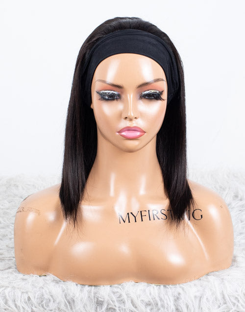 Ausverkauf - Stirnbandperücke ohne Kleber, keine Spitze, indisches Haar, 12 Zoll, seidig, Größe 1 - MHY-246