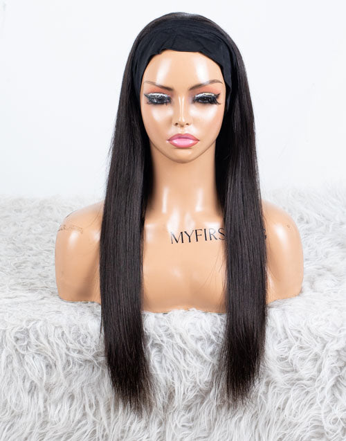 Clearance - Headband Wig Glueless No Lace Malaysian Hair - 20" Silky Size 1- MHY-375