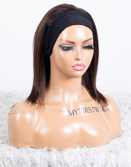 Ausverkauf - Stirnbandperücke ohne Kleber, keine Spitze, indisches Haar, 12 Zoll, seidig, Größe 1 - MHY-246