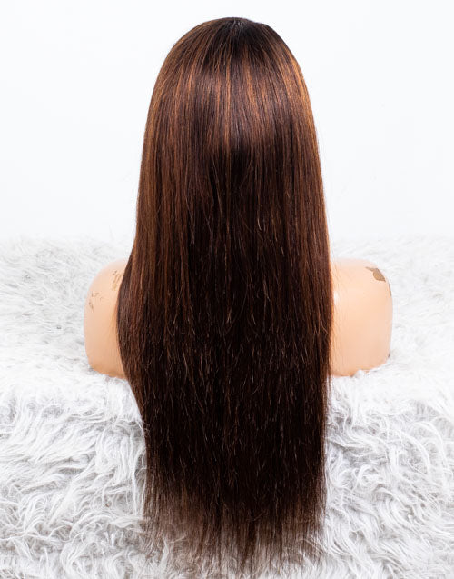 Clearance - 7x5" Closure Wig Indian Hair 180% Density - 18" Silky Size Average - MTY-4485