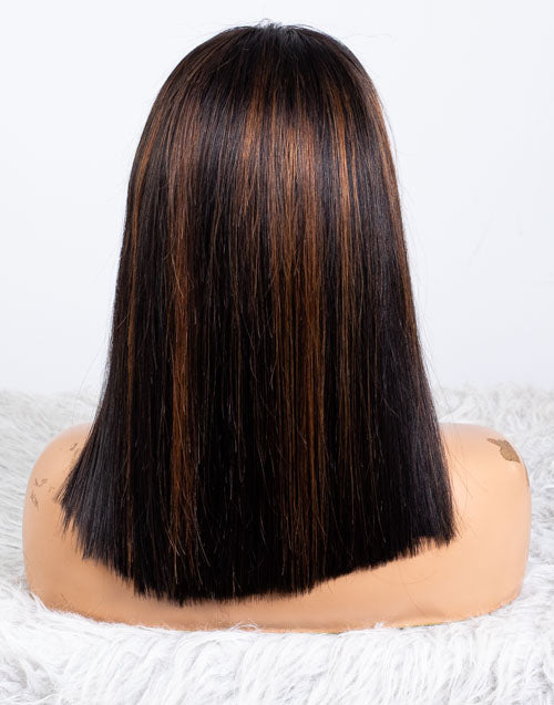 Clearance - 5x5" Closure Wig Indian Hair - 14" Silky Size Average - MTY-3995