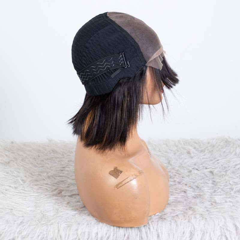 Ausverkauf - Stirnbandperücke ohne Kleber, keine Spitze, indisches Haar, 12 Zoll, seidig, Größe 1 - MHY-246